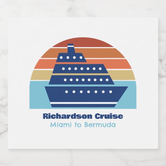 Aangepaste cruiseschip Ocean Liner Sunset Party Bier Etiket (Enkel label)