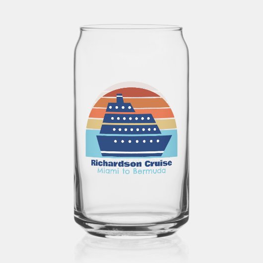 Aangepaste cruiseschip reis Sunset Keepsake Blikvorm Glas (Voorkant)
