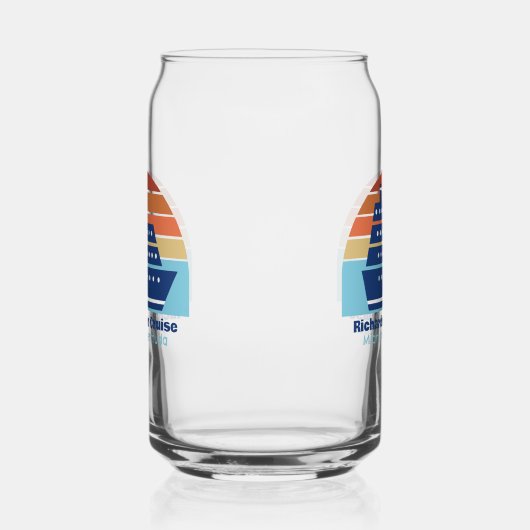 Aangepaste cruiseschip reis Sunset Keepsake Blikvorm Glas (Links)