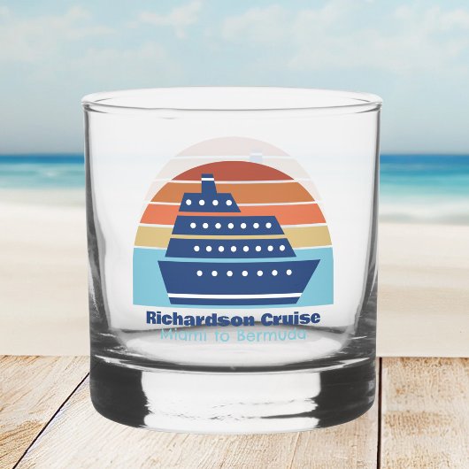 Aangepaste cruiseschip reis Sunset Keepsake Whisky Glas