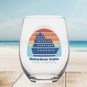 Aangepaste cruiseschip reis Sunset Keepsake Wijnglas Zonder Voet