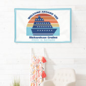 Aangepaste cruiseschip Sunset Blue Welkom aan boor Spandoek (Insitu)