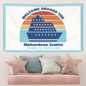 Aangepaste cruiseschip Sunset Blue Welkom aan boor Spandoek