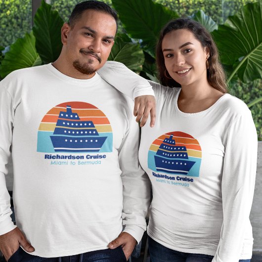 Aangepaste cruiseschip Sunset Family Trip met lang T-shirt