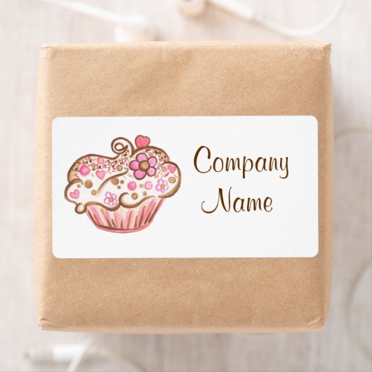 Aangepaste Cupcake Bakkerij Bedrijfsstickers Label (Insitu)
