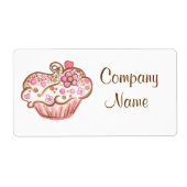 Aangepaste Cupcake Bakkerij Bedrijfsstickers Label (Voorkant)