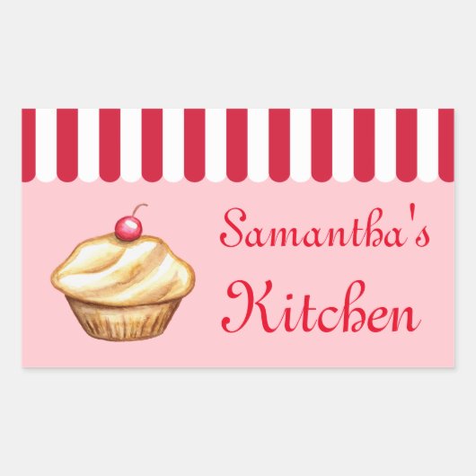 Aangepaste Cupcake Bakkerij Keuken Stickers (Voorkant)