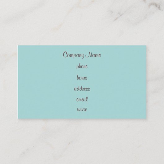 Aangepaste cupcake-bakkerijblauwe Visitekaartjes (Achterkant)