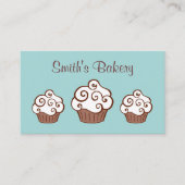 Aangepaste cupcake-bakkerijblauwe Visitekaartjes (Voorkant)