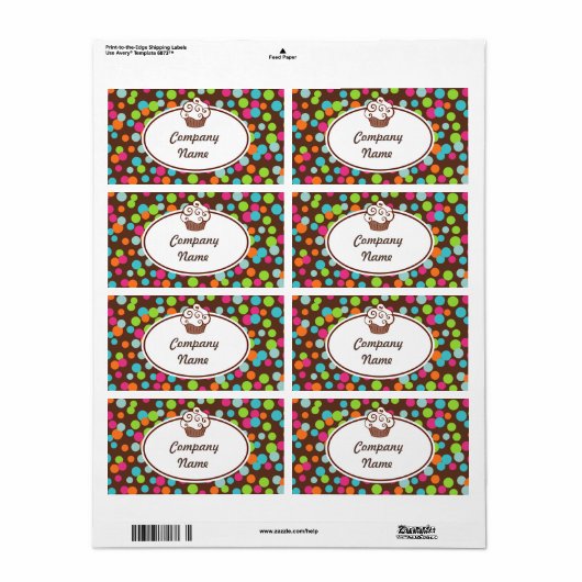 Aangepaste Cupcake-bedrukkeretiketten Etiket (Full Sheet)