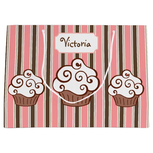 Aangepaste Cupcake-cadeau Large Cadeautasje (Voorkant)