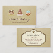 Aangepaste cupcake Cokke Chocolade Bakery Store Visitekaartje (Voorkant / Achterkant)