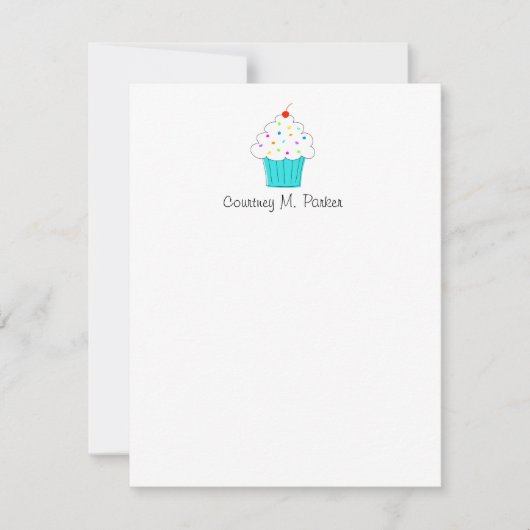 Aangepaste Cupcake-notiecards Notitiekaartje (Voorkant)