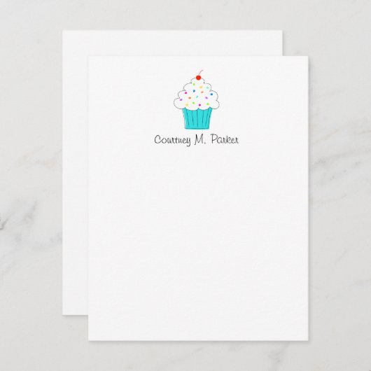 Aangepaste Cupcake-notiecards Notitiekaartje (Voorkant / Achterkant)