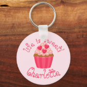 Aangepaste Cupcake-Sleutelhanger Sleutelhanger (Voorkant)