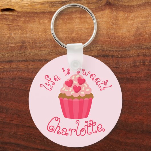Aangepaste Cupcake-Sleutelhanger Sleutelhanger (Voorkant)