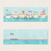 Aangepaste Cupcake Sweet Shoppe Gift Labels Mini Visitekaartjes (Voorkant /achterkant)