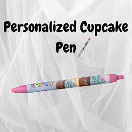 Aangepaste Cupcake Terug naar School Pen Black Ink