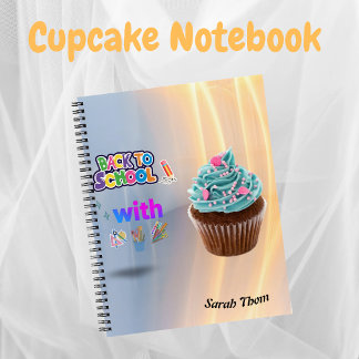 Aangepaste Cupcake Terug naar School Spiraal Noteb Notitieboek