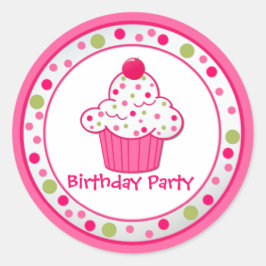 Aangepaste Cupcake Verjaardagsfeestje Sticker