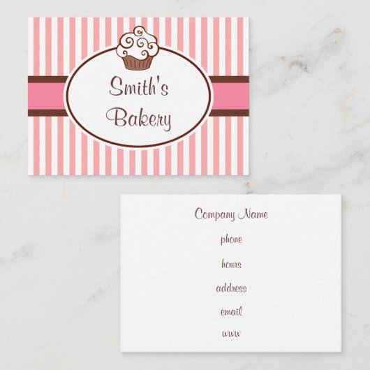 Aangepaste Cupcake-Visitekaartjes Visitekaartje (Voorkant / Achterkant)