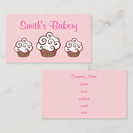 Aangepaste Cupcake-Visitekaartjes Visitekaartje (Voorkant / Achterkant)
