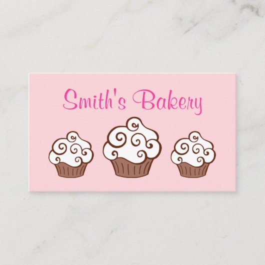 Aangepaste Cupcake-Visitekaartjes Visitekaartje (Voorkant)