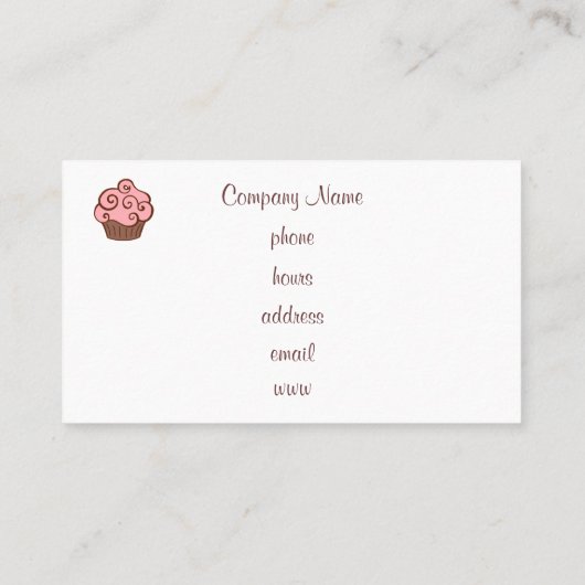 Aangepaste Cupcake-Visitekaartjes Visitekaartje (Achterkant)