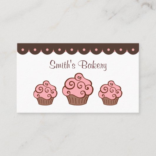 Aangepaste Cupcake-Visitekaartjes Visitekaartje (Voorkant)