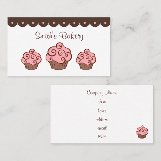 Aangepaste Cupcake Zakelijke Kaarten Visitekaartje (Voorkant / Achterkant)