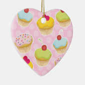 Aangepaste cupcakes keramisch ornament (Rechts)