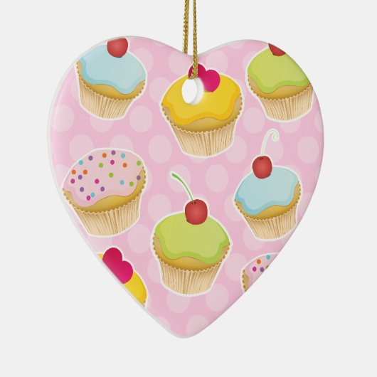 Aangepaste cupcakes keramisch ornament (Rechts)