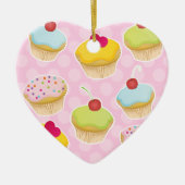 Aangepaste cupcakes keramisch ornament (Voorkant)