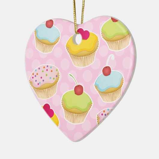 Aangepaste cupcakes keramisch ornament (Links)