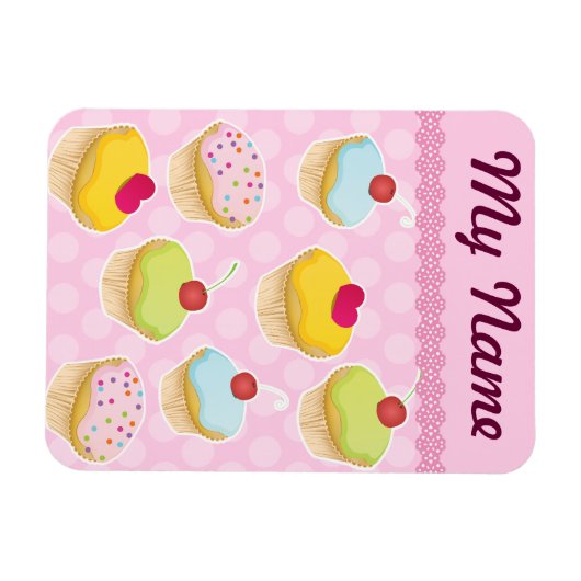 Aangepaste cupcakes magneet (Horizontaal)