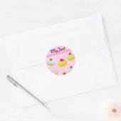 Aangepaste cupcakes ronde sticker (Envelop)