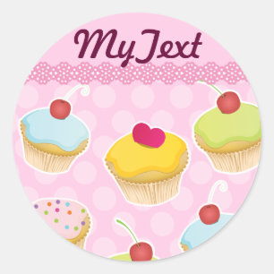 Aangepaste cupcakes ronde sticker