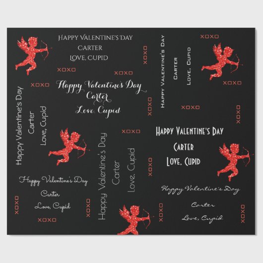 Aangepaste Cupid Valentijns Cadeaupapier (Vlak)