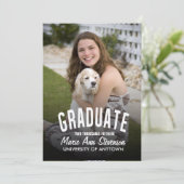 Aangepaste curve moderne afstuderen aankondiging (Staand voorkant)