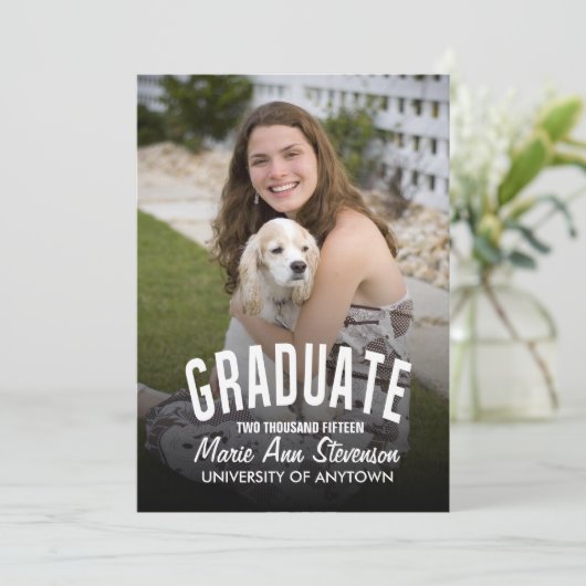 Aangepaste curve moderne afstuderen aankondiging (Staand voorkant)