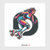 Aangepaste-Cut Vinyl Sticker: Roller Girl Sticker (Vel)