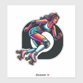 Aangepaste-Cut Vinyl Sticker: Roller Girl Sticker