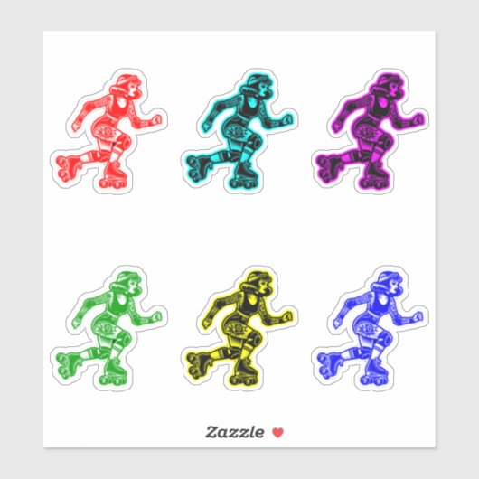 Aangepaste-Cut Vinyl Sticker: Roller Girl Sticker (Vel)