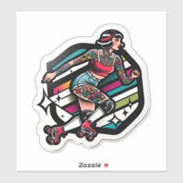 Aangepaste-Cut Vinyl Sticker: Roller Girl Sticker