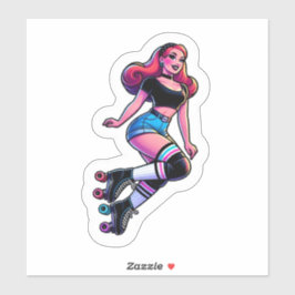 Aangepaste-Cut Vinyl Sticker: Roller Girl Sticker