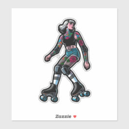 Aangepaste-Cut Vinyl Sticker: Roller Girl Sticker