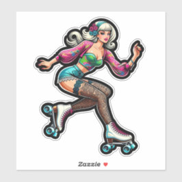 Aangepaste-Cut Vinyl Sticker: Roller Girl Sticker