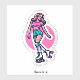 Aangepaste-Cut Vinyl Sticker: Roller Girl Sticker