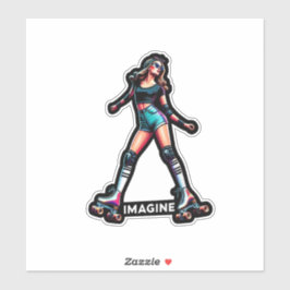 Aangepaste-Cut Vinyl Sticker: Roller Girl Sticker