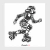 Aangepaste-Cut Vinyl Sticker: Roller Girl Sticker (Vel)